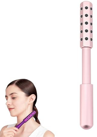 Elarique Glow Sculpting - Beauty Roller, Facelift Pro Beauty Roller, Uplift Facial Massaging Beauty Tool, with Cooling & Sculpting, with 30 Germanium Stone Face for up Lifting and Skin Care (Pink)