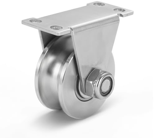 virkwuy 48mm V‑Groove Stainless Steel Pulley 200KG | Umlenkrollen für Seile for Steel Cables up to 15mm for Sliding Door & Window Rails