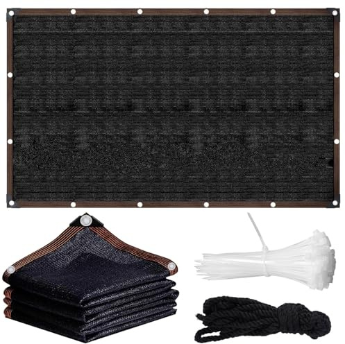 Filet D'ombrage avec œillets - Voile D'ombrage de Jardin - 2.5x4m - Filet Protection Solaire 90% UV - Toile Ombrage pour Plantes, Serre Terrasse Poulailler Coupe-Vent et Perméable à l'eau - Noir
