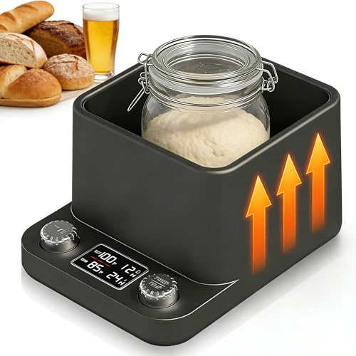 Sauertorche Starter Warmer, Even Water Bath, Sour Torche Warmer, 1 °F Precise Thermostat 70-104 °F, 198-Hour Timer & Feeding Reminder, Intelligent Fermentation Warmer for Yogurt, Kombucha