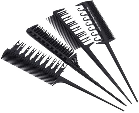JEWEDECO 4pcs Dye Comb Set for Hair Styling Professional Hair Dye Applicator Tools Includes Tint Comb and Highlights for Easy Coloring