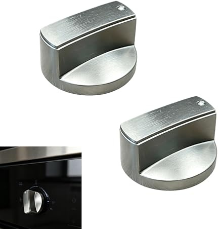 2 Pcs Universal Cooker Knobs,6mm Silver Gas Stove Knobs Hob Replacement | Oven Control Temperature Knob Suitable for Kitchen Range Outdoor Barbecue Grill Metal Switch Replacement Accessories(Silver)