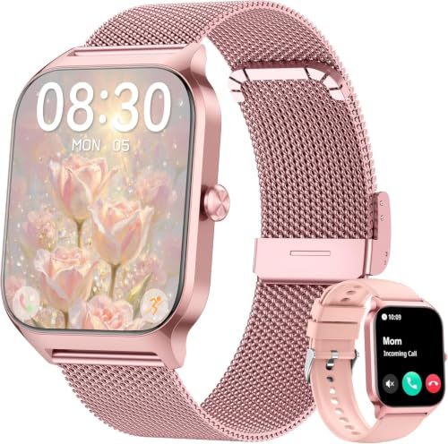 LODIMEKE Smartwatch Chiamate e WhatsApp, 1.85 Orologio Uomo Donna con Pressione Sanguigna, Frequenza Cardiaca, Sonno, 100+ Sports Contapassi, Fitness Watch Compatibile con Apple, Samsung, Android