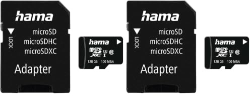 Hama microSD | microSDHC | microSDXC Karte 128GB 100MB/s Übertragungsgeschwindigkeit Class 10 microSD Speicherkarte im Mini-Format Mini SD z. B. für Android Handy, Smartphone, Tablet, Nintendo UHS-I