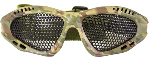 Nuprol Mesh Protection Goggles – EN1731 Certified, Fog-Free, Adjustable Head Strap, Impact-Resistant, CE UKCA Certified for Airsoft, BB Defense for All Players