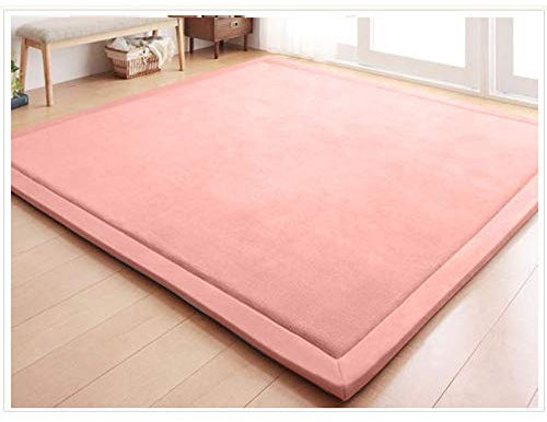Loartee korallen Samtmatte, Teppich, als Krabbeldecke fürs Kind, Yogamatte und Übungsauflage geeignet, Rose, 180 * 200cm
