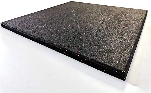 Goodhoily Anti-Vibrationspad, 61 x 61 cm, 1,9 cm, strapazierfähig, dick, Gummi, Vibrationspad, schallabsorbierende Matte, für Trockner, Fitnessgeräte, Audio-Geräte (quadratisch), Schwarz