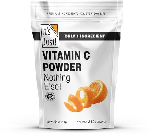 It's Just! - Vitamin C Powder, 100% Pure L-Ascorbic Acid, Food Grade, Immune Support, Homemade Cosmetics (11oz)