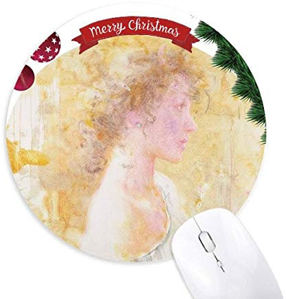 peinture à l'huile de xjj rose dans le vent tapis de souris en caoutchouc de sapin de noël