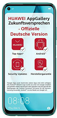 HUAWEI P40 lite Dual-SIM Smartphone Bundle (16 cm (6.4 inch), 128 GB internal memory, Android 10.0 AOSP without Google Play Store, EMUI 10.0.1) crush green [Exclusive + 5EUR Amazon voucher]
