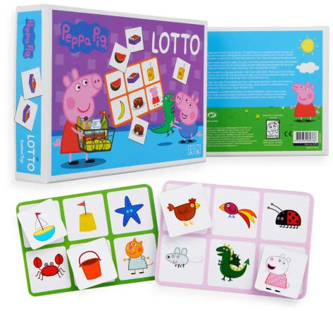 Barbo Toys - Peppa Wutz - Lotto Memory Spiel für Kinder ab 3 Jahre - Lotto Spiel Kinder - 42 Karten - Pädagogische Kinderspiele - Peppa Pig - Lernspiele ab 3 Jahre - Offizielles Peppa Wutz Spielzeug
