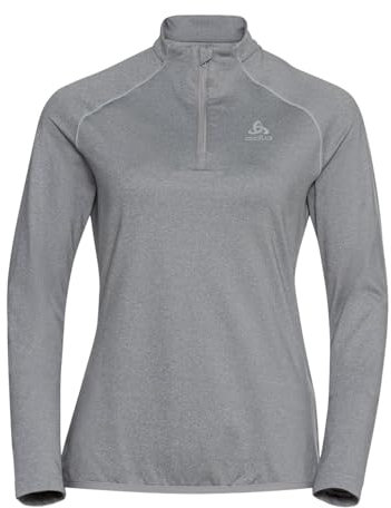 Odlo Damen Langarm Shirt mit Reißverschluss Berra Light, Grey Melange, S