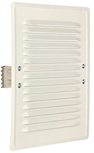 KOTARBAU® Rejilla de ventilación 165 x 230 mm de metal Rejilla de escape de aire Blanca con malla mosquitera