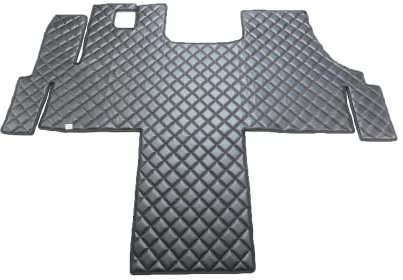KRAM-TRUCK Auto Fußmatten Kompatibel mit FIAT Ducato, Peugeot Boxer, Citroen Jumper ab 2007, Grau, Schwamm Kunstleder 1 cm, Hygienezertifikat, Komfortable Bezüge