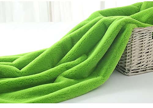Yimihua Plüschstoff zum nähen Velour Kunstfell Kaninchen Fell Stoff 10mm Florlänge Stoffe zum nähen polsterstoff, Grün(Size:1.6m*4m)
