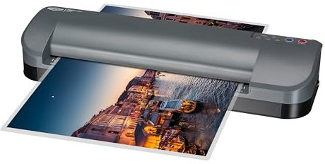 SINCHI A3 Thermal Laminator & Foil Applicator, 4-Roller, 2x75–2x250 Mic, 55s Warm-Up, Max. 1000mm/min, Auto Shutoff, Commercial Grade Machine + 10 Pouches for Office, School, Crafts & DIY
