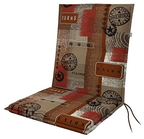 Doppler Auflage Niederlehner Living Coffee Braun I Gartenstuhl-Polster 100x48x6cm aus Baumwolle & Polyester I Sitzauflage weich & bequem I Sitzkissen zum Festbinden an Gartenstuhl