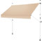 Gartenfreude Klemmmarkise 250 x 120 Sonnenschutz Balkonmarkise Campingmarkise ohne Bohren, Taupe – gerader Schnitt, 4900-1525-115, Klemmmarkise 250 x 120 cm - Taupe
