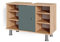 Vicco Waschbeckenunterschrank Fynn, Waschtischunterschrank, Grün/Goldkraft Eiche, 80 x 54 cm