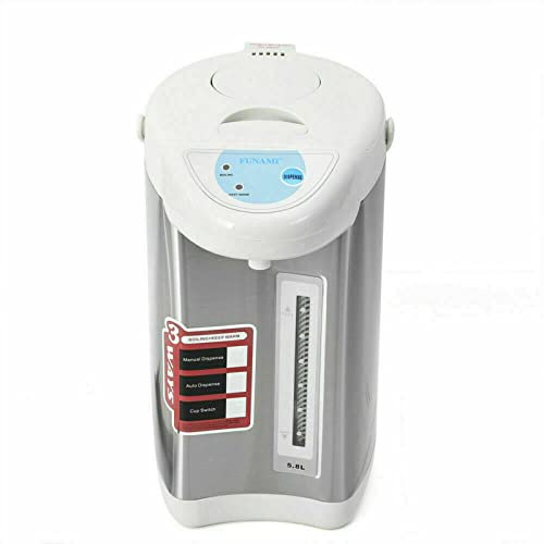 Dispensador de agua caliente de acero inoxidable, 4 litros, con luz LED, 750 W, termo, hervidor de agua, dispensador de agua caliente, dispensador de tetera (gris)