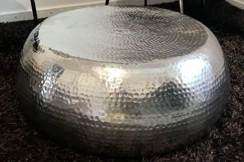 Round Coffee Table Large Industrial Vintage Style Furniture Metal Aluminium Living Room Unit Retro Side Sofa End Plant Lamp Stand