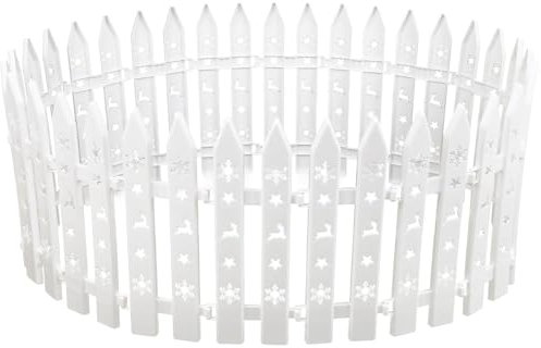 BOFUNX 24pcs Recinzione per Albero di Natale - Mini Recinzione in Plastica per Giardino - Decorazioni per Casa e Albero