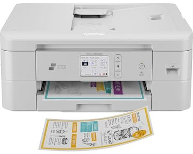 Brother Wireless All-in-One Color Inkjet Printer with Auto Paper Cutter, Scanner, Copier and Fax for Home Office, Print and Cut Machine with Mobile Printing and 150-Sheet Capacity (J1800DW)