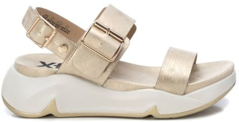 XTI - Sandalia Mujer Oro - Calzado Cómodo y Versátil - Moda casual - Modelo 14273803 (Talla 38)