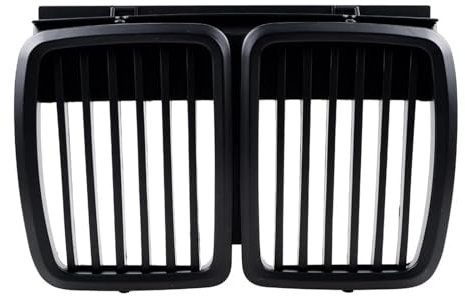 GOPEO Ersatz des Vorderen Kühlergrills, Kompatibel Mit BMW E30 3er-Fronthauben-Stoßstangengrill, Mattschwarz 1982–1994