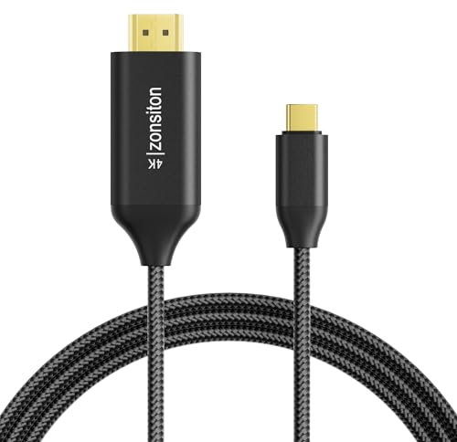 zonsiton USB C to HDMI Cable1.8M USB C to HDMI Thunderbolt 3/4 Cable HDMI to USB C 4k @30hz Type C to HDMI for iPhone 15 Pro/Pro Max MacBook Pro/Air iPad Pro/Air iMac