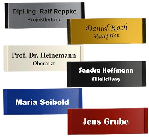 Schmalz Plaque nominative en plastique, taille 68 x 22 mm, avec aimant ou épingle, avec nom individuel, plaque nominative personnalisée, fixation magnétique, porte-nom, plaque nominative pour vêtement