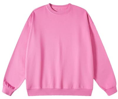 Solido Felpe Per Unisex Autunno Inverno Unisex Sciolto O-Collo Pullover, Rose Pnnrk, L