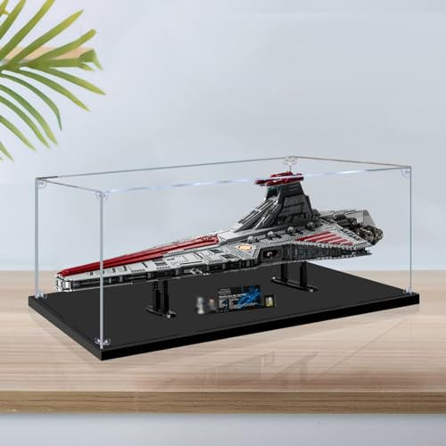 Yglophic Acryl Vitrine Box Für LG 75367 Venator-Class Republic Attack Cruiser, Acryl Vitrine, staubdichte Aufbewahrungsbox Präsentationsbox für Minifiguren Spielzeug Sammlung (110 * 60 * 35cm) A,3mm