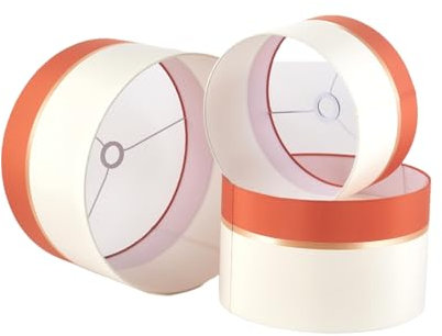 Zweifarbiger Lampenschirm 50cm Terrakotta für Tischlampen und Stehleuchten, für Wohnzimmer und Schlafzimmer, E27 & E14 max 60W,