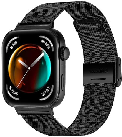 Bdsidy Cinturino di Ricambio per Huawei Watch Fit 3 Accessori per Orologi Intelligenti Huawei Watch Fit 3 Elegant Cinturino in Metallo in Acciaio Inossidabile (Nero)