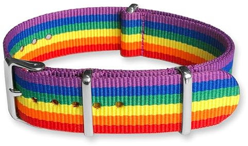 Natos.com - Regenbogen NATO Uhrenarmband G10 Military Nylon Strap - 18 mm