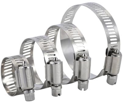 2PCS 6-152mm 304 Stainless Steel Pipe Clamp Throat Clamp Throat Collar Gas Pipe Card Tube Clip Adjustable Throat Hoop,13,19mm