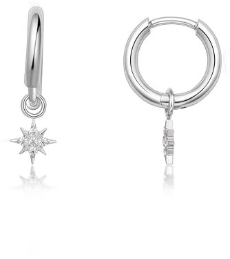 Limerencia Titan Creolen mit Anhänger, G23 Medizinische Hypoallergen Hängende Ohrringe mit Perlen Kubischer Zirkoniumdioxid für empfindliche Ohren Mode Damenschmuck