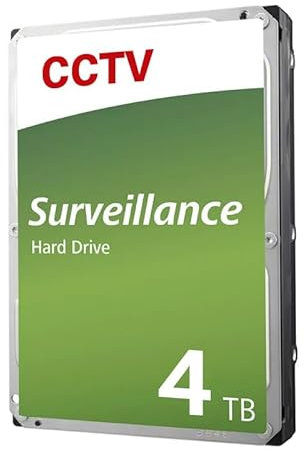 JUSTOP DT02-V 4TB Surveillance Hard Drive, SATA 3.5 24x7 CCTV HDD, 4 TB, 5400RPM, 128MB Cache, Supports up to 32 cameras high-definition streams, DT02-ABA400V