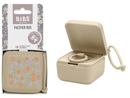 BIBS x Liberty Dummy Box, Steriliser Case, Strawberries & Cream Vanilla | Holds Up to 3 Dummies | Steriliser Case | BPA-Free Food-Grade Material | Easy Access