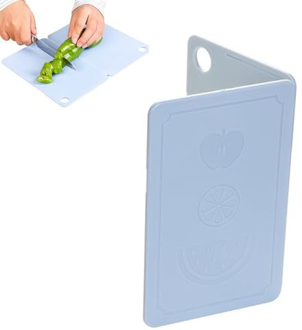 Pliage de planche à découper, Planche à découper pliable, planches à découpers en plastique pliable, planches à découpers flexible multifonction (Nordic Grey Blue 20x12.5x0.8cm)