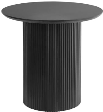 Sidobord MDF-skiva Metallunderrede Modern Design Svart ø 50 cm Leona