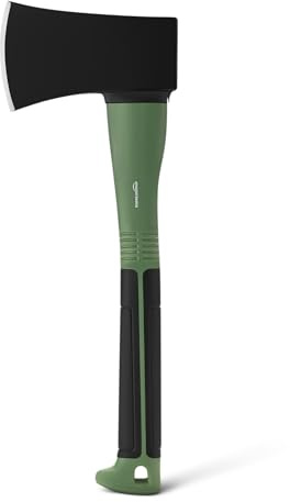 Amazon Basics Ascia Spaccalegna per Tagliare la Legna, 15 × 5.5 × 1.1 Inches (L×P×A), Oliva, Nero, Confezione da 1