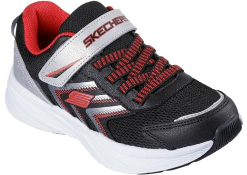 Skechers Unisex Children's Microspec Tread Shoes, Black and silver, 10.5 UK Child
