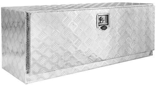 Trucky Aluminium Truckbox, Unterboden Unterflur Box Deichselbox, Anhängerbox 115 x 40 x 43 cm Werkzeugkiste mit Schloss und Schlüssel, stabil