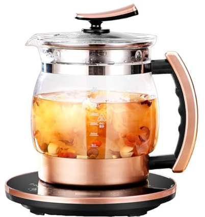 Electric Kettle Cordless Glass 2L with Adjustable Temperature, Automatic Shut-off, Boil-dry Protection & Strainer