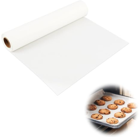 Rouleau de Papier Sulfurisé Blanc Taille 30cm x 50m - Extra Épais et Antiadhésif pour Cuisson, Pains au Levain,Papier Ciré Alimentaire Résistant à la Chaleur et Compatible avec la Plupart des Plaques