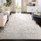 Safavieh Distressed Teppich für Wohnzimmer, Esszimmer, Schlafzimmer - Adirondack Collection, Kurzer Flor, Elfenbein und Silber, 160 x 160 cm
