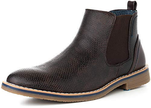 alpine swiss Stivaletti Chelsea Nash da uomo Stivaletti in pelle di serpente con fodera in vera pelle BRN 9 M US Brown