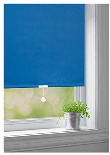 JalousieCrew Springrollo Classic Mittelzugrollo Schnapprollo Rollo blau - Breite 60-220 cm Länge 180 cm und 230 cm Blickdicht Blickschutz (90 x 180 cm)